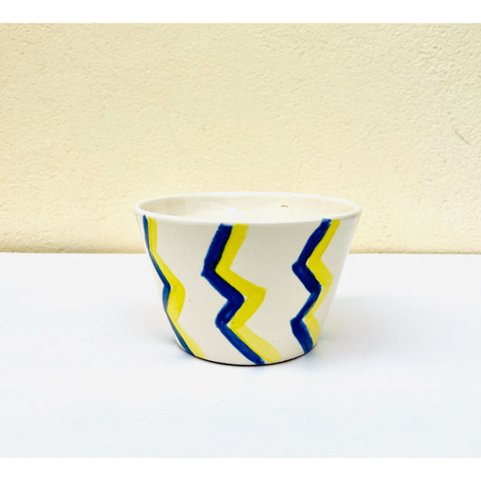 Bol esmorzar blau fosc i groc